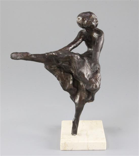 § Sydney Harpley (1927-1992). A bronze figure, Dancer, 8in. (with original purchase receipt)